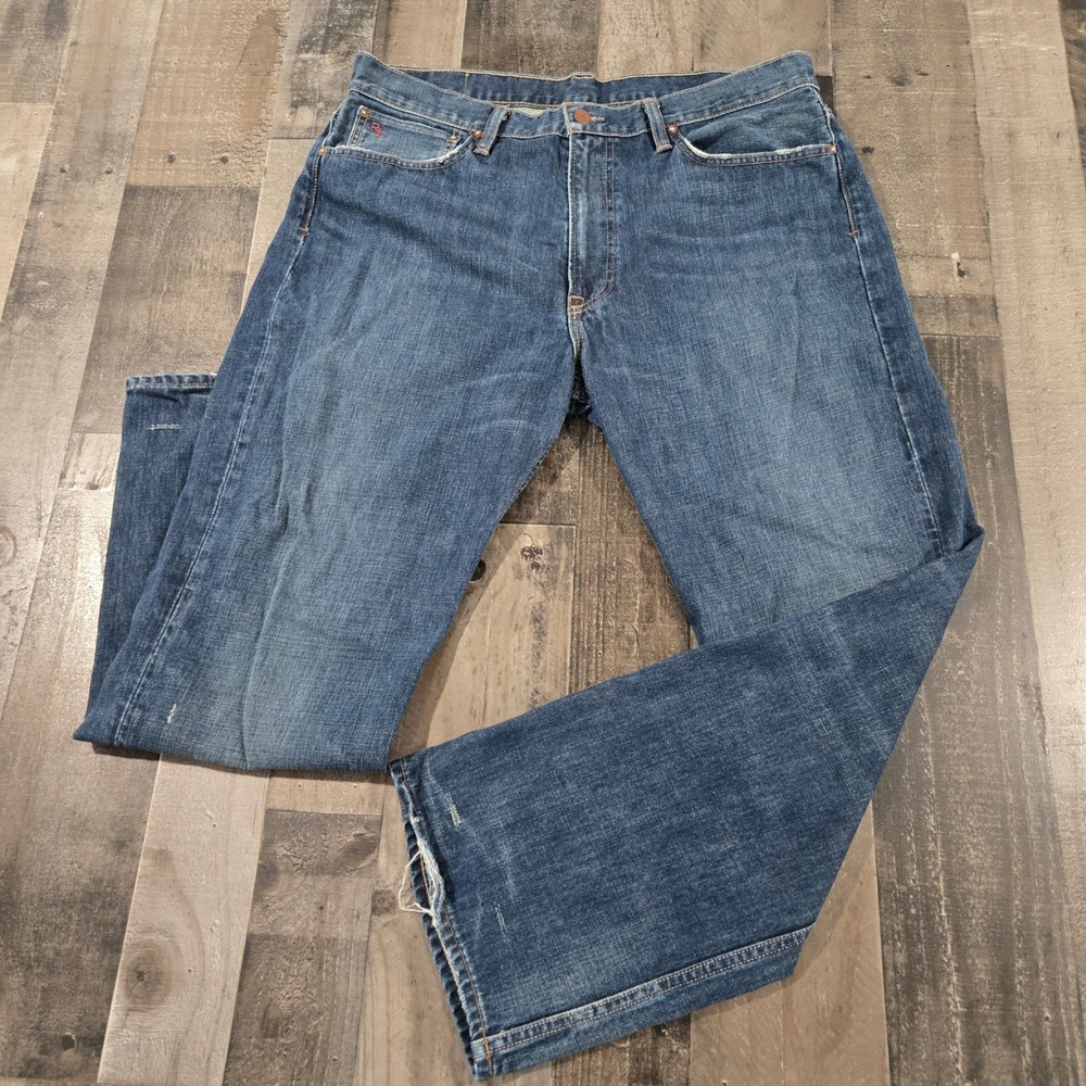Polo Ralph Lauren Vintage 67 Classic 867 Distressed Whiskered Denim Jeans 36x30